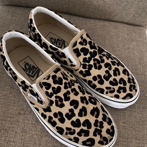 Vans slip on leopard shoe